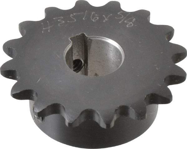 Browning - 16 Teeth, 3/8" Chain Pitch, Chain Size 35, Finished Bore Sprocket - 5/8" Bore Diam, 1.922" Pitch Diam, 2.11" Outside Diam - All Tool & Supply