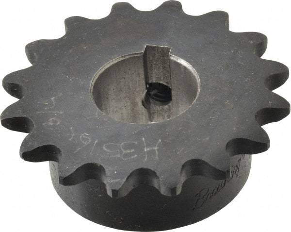 Browning - 16 Teeth, 3/8" Chain Pitch, Chain Size 35, Finished Bore Sprocket - 3/4" Bore Diam, 1.922" Pitch Diam, 2.11" Outside Diam - All Tool & Supply