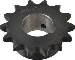 Browning - 14 Teeth, 1/2" Chain Pitch, Chain Size 40, Finished Bore Sprocket - 1" Bore Diam, 2.089" Pitch Diam, 2.49" Outside Diam - All Tool & Supply