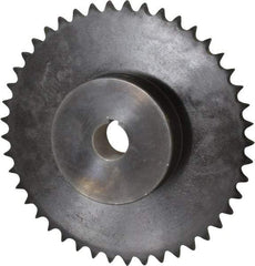 Browning - 45 Teeth, 1/2" Chain Pitch, Chain Size 40, Finished Bore Sprocket - 1" Bore Diam, 7.168" Pitch Diam, 7.45" Outside Diam - All Tool & Supply