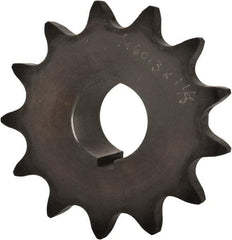 Browning - 13 Teeth, 3/4" Chain Pitch, Chain Size 60, Finished Bore Sprocket - 1-1/8" Bore Diam, 3.134" Pitch Diam, 3.45" Outside Diam - All Tool & Supply