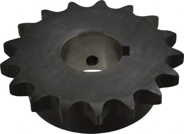 Browning - 17 Teeth, 3/4" Chain Pitch, Chain Size 60, Finished Bore Sprocket - 1-1/2" Bore Diam, 4.082" Pitch Diam, 4.46" Outside Diam - All Tool & Supply