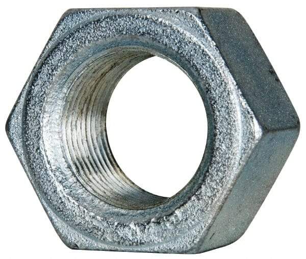 Value Collection - 1-1/8 - 12 UN Steel Right Hand Hex Nut - 1-11/16" Across Flats, 31/32" High, Zinc-Plated Finish - All Tool & Supply