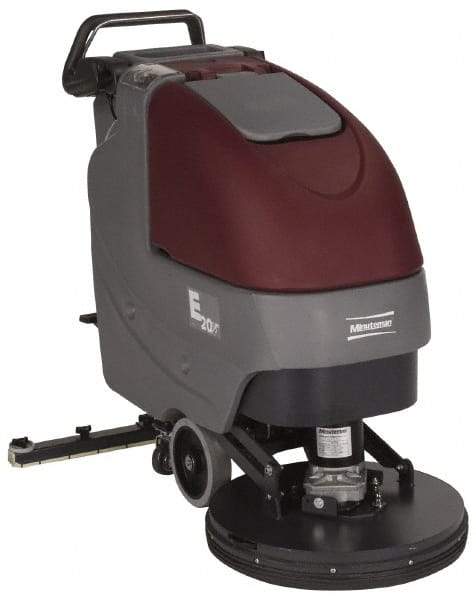 Minuteman - 20" Cleaning Width, Battery Powered Floor Scrubber - 0.75 (Brush) & 0.75 (Vacuum) hp, 180 RPM, 45" Water Lift, 12 Gal Tank Capacity, Series E20 - All Tool & Supply