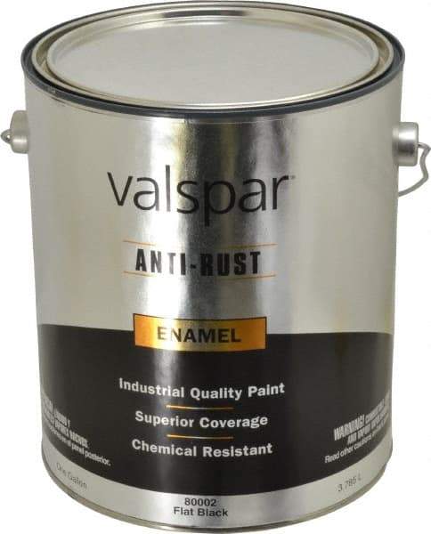 Valspar - 1 Gal Black Flat Finish Enamel Paint - Interior/Exterior, 400 gL VOC Compliance - All Tool & Supply