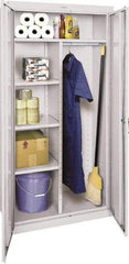 Sandusky Lee - 5 Shelf Combination Storage Cabinet - Steel, 36" Wide x 24" Deep x 72" High, Gray - All Tool & Supply