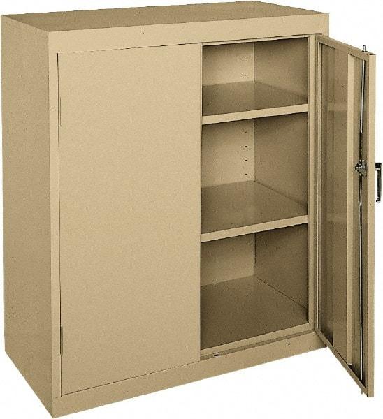 Sandusky Lee - 3 Shelf Locking Storage Cabinet - Steel, 36" Wide x 18" Deep x 42" High, Tan - All Tool & Supply