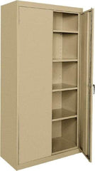 Sandusky Lee - 5 Shelf Locking Storage Cabinet - Steel, 36" Wide x 18" Deep x 72" High, Tan - All Tool & Supply