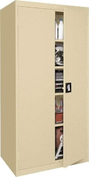 Sandusky Lee - 5 Shelf Locking Storage Cabinet - Steel, 36" Wide x 24" Deep x 72" High, Tan - All Tool & Supply