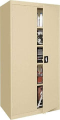 Sandusky Lee - 5 Shelf Locking Storage Cabinet - Steel, 36" Wide x 24" Deep x 72" High, Tan - All Tool & Supply