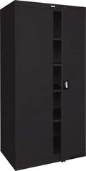 Sandusky Lee - 5 Shelf Locking Storage Cabinet - Steel, 36" Wide x 24" Deep x 72" High, Black - All Tool & Supply