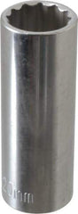 Paramount - 1/2" Drive, Deep Hand Socket - 12 Points, 3-3/32" OAL, Steel, Chrome Finish - All Tool & Supply