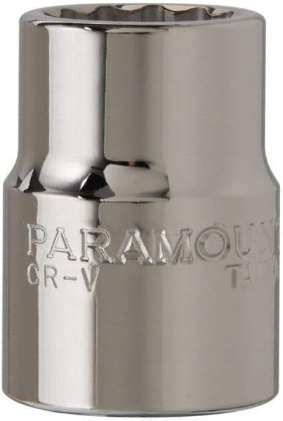 Paramount - 3/4" Drive, Standard Hand Socket - 12 Points, 2" OAL, Steel, Chrome Finish - All Tool & Supply