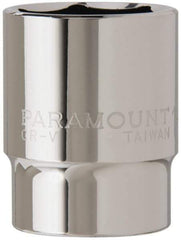 Paramount - 1-1/16", 1/2" Drive, Standard Hand Socket - 6 Points, 1-1/2" OAL, Steel, Chrome Finish - All Tool & Supply