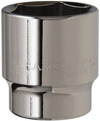 Paramount - 1-1/4", 1/2" Drive, Standard Hand Socket - 6 Points, 1-1/2" OAL, Steel, Chrome Finish - All Tool & Supply