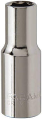 Paramount - 3/8" Drive, Deep Hand Socket - 6 Points, 1-15/16" OAL, Steel, Chrome Finish - All Tool & Supply