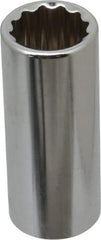 Paramount - 3/8" Drive, Deep Hand Socket - 12 Points, 2-1/2" OAL, Steel, Chrome Finish - All Tool & Supply