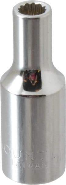 Paramount - 3/8" Drive, Deep Hand Socket - 12 Points, 1-15/16" OAL, Steel, Chrome Finish - All Tool & Supply