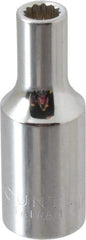 Paramount - 3/8" Drive, Deep Hand Socket - 12 Points, 1-15/16" OAL, Steel, Chrome Finish - All Tool & Supply