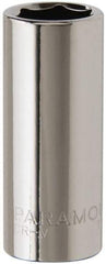 Paramount - 3/8" Drive, Deep Hand Socket - 6 Points, 1-15/16" OAL, Steel, Chrome Finish - All Tool & Supply