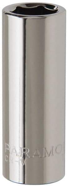 Paramount - 3/8" Drive, Deep Hand Socket - 6 Points, 1-15/16" OAL, Steel, Chrome Finish - All Tool & Supply