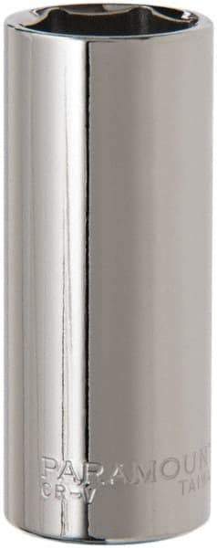 Paramount - 3/8" Drive, Deep Hand Socket - 6 Points, 2-1/2" OAL, Steel, Chrome Finish - All Tool & Supply