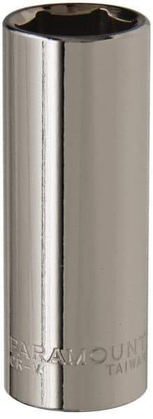 Paramount - 3/8" Drive, Deep Hand Socket - 6 Points, 2-1/2" OAL, Steel, Chrome Finish - All Tool & Supply