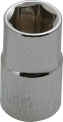 Paramount - 3/8" Drive, Standard Hand Socket - 6 Points, 1-3/16" OAL, Steel, Chrome Finish - All Tool & Supply