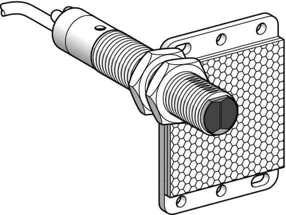 Telemecanique Sensors - Cable Connector, 5m Nominal Distance, Shock and Vibration Resistant, Polarized Retroreflective Photoelectric Sensor - 24 to 240 VAC/VDC, 25 Hz, Brass, 82mm Long x 18mm Wide x 1.8 Inch High - All Tool & Supply