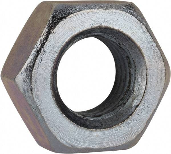 Value Collection - M10x1.25 Metric Fine Steel Right Hand Hex Nut - 17mm Across Flats, 8mm High, Zinc-Plated Finish - All Tool & Supply