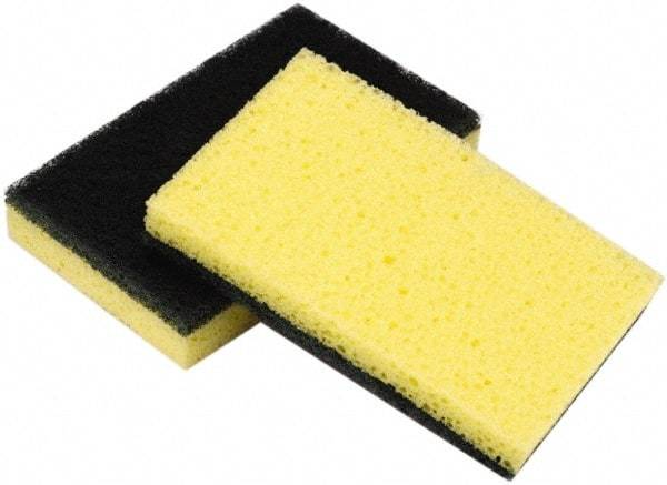 Ability One - 4-5/8" Long x 3" Wide x 3/4" Thick Sponge - Medium-Duty, Yellow/Green - All Tool & Supply