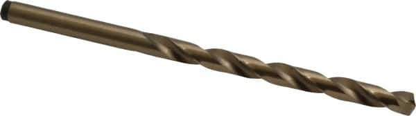 Precision Twist Drill - #5 135° Cobalt Jobber Drill - Oxide/Gold Finish, Right Hand Cut, Spiral Flute, Straight Shank, 3-3/4" OAL, Split Point - All Tool & Supply
