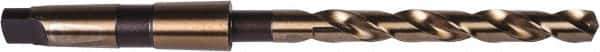 Precision Twist Drill - 1-1/2", 4MT 135° Point Cobalt Taper Shank Drill Bit - Oxide/Gold Finish, 9-3/8" Flute Length, 15" OAL, Spiral Flute, Series 209CO - All Tool & Supply