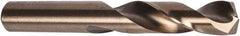 Precision Twist Drill - 33/64" 135° Spiral Flute Cobalt Screw Machine Drill Bit - Oxide/Gold Finish, Right Hand Cut, 2-3/8" Flute Length, 3-7/8" OAL, Split Point, Straight Shank - All Tool & Supply