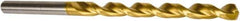 Precision Twist Drill - 9mm, 135° Point, Parabolic Flute, High Speed Steel Taper Length Drill Bit - TiN Finish, 4-17/32" Flute Length, 6-7/8" OAL, Series QC91GM - All Tool & Supply