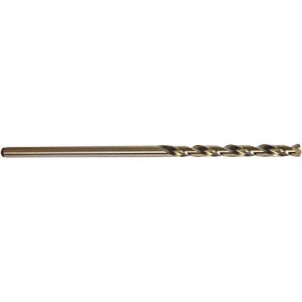 #22 2″ Flute Length 135° High Performance Cobalt Aircraft Extension Drill Straw Finish, 0.157″ Diam Straight-Cylindrical Shank, Split Point, Self-Centering, Series CO501-6