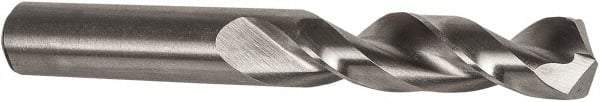 Precision Twist Drill - 37/64" 135° Parabolic Flute High Speed Steel Screw Machine Drill Bit - Bright Finish, Right Hand Cut, 2-5/8" Flute Length, 4-1/8" OAL, Split Point, Straight Shank - All Tool & Supply