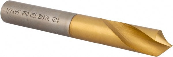 Precision Twist Drill - 1/2" Body Diam, 90°, 3-3/4" OAL, High Speed Steel Spotting Drill - All Tool & Supply