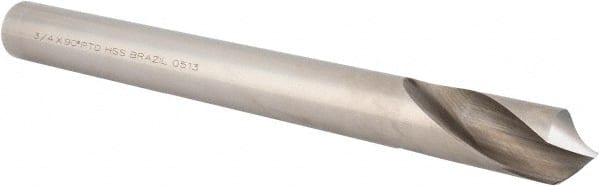 Precision Twist Drill - 3/4" Body Diam, 90° Point, High Speed Steel, 8" Overall Length, Spotting Drill - All Tool & Supply