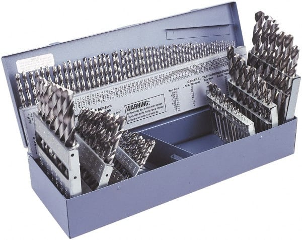 Interstate - 1/16 to 1/2", 118° Point, Oxide Finish, High Speed Steel Jobber Length Drill Bit Set - All Tool & Supply