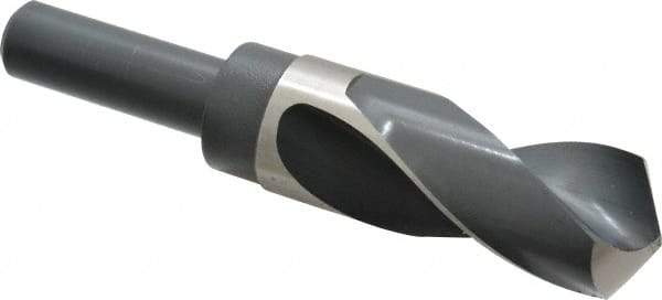 Precision Twist Drill - 1-9/32" Drill, 118° Point, High Speed Steel Silver Deming & Reduced Shank Drill Bit - Bright Finish, 6" OAL, Straight Shank, 3" Flute Length, Right Hand Cut, Standard Point, Spiral Flute, Regular Spiral - All Tool & Supply