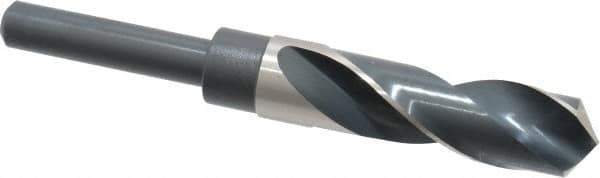 Precision Twist Drill - 55/64" Drill, 118° Point, High Speed Steel Silver Deming & Reduced Shank Drill Bit - Bright Finish, 6" OAL, Straight Shank, 3" Flute Length, Right Hand Cut, Standard Point, Spiral Flute, Regular Spiral - All Tool & Supply