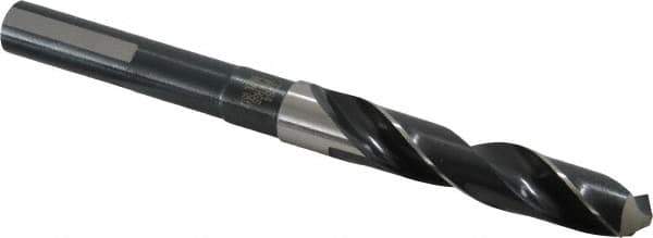 Precision Twist Drill - 37/64" Drill, 118° Point, High Speed Steel Silver Deming & Reduced Shank Drill Bit - Bright Finish, 6" OAL, Flats on Shank, 3" Flute Length, Right Hand Cut, Standard Point, Spiral Flute, Regular Spiral - All Tool & Supply