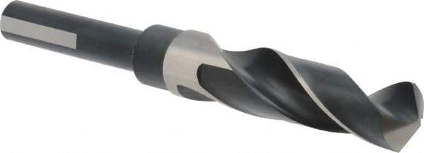 Precision Twist Drill - 51/64" Drill, 118° Point, High Speed Steel Silver Deming & Reduced Shank Drill Bit - Bright Finish, 6" OAL, Flats on Shank, 3" Flute Length, Right Hand Cut, Standard Point, Spiral Flute, Regular Spiral - All Tool & Supply