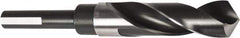 Precision Twist Drill - 13/16" Drill, 118° Point, High Speed Steel Silver Deming & Reduced Shank Drill Bit - Bright Finish, 6" OAL, Flats on Shank, 3" Flute Length, Right Hand Cut, Standard Point, Spiral Flute, Regular Spiral - All Tool & Supply