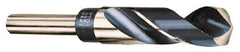 Interstate - 1-3/32" Drill, 118° Point, Cobalt Silver Deming & Reduced Shank Drill Bit - Bright Finish, 6" OAL, Straight Shank, 3" Flute Length, Right Hand Cut, Standard Point, Spiral Flute, Regular Spiral - All Tool & Supply