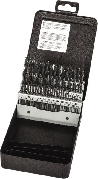 Precision Twist Drill - 135° Point, Oxide Finish, High Speed Steel Screw Machine Length Drill Bit Set - All Tool & Supply