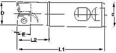 Superbee - 0.007 to 0.06 Inch Cutting Radius, 1 Inch Cutter Diameter, 2 Style EM15 Inserts, 3/4 Inch Shank Diameter, Indexable Convex Radius Cutter - 4.5 Inch Overall Length - All Tool & Supply