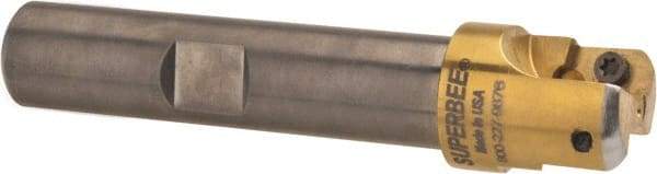 Superbee - 0.14 to 0.19 Inch Cutting Radius, 1 Inch Cutter Diameter, 2 Style EM15 Inserts, 3/4 Inch Shank Diameter, Indexable Convex Radius Cutter - 4.5 Inch Overall Length - All Tool & Supply