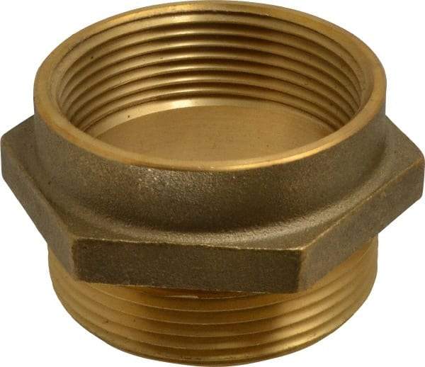 EVER-TITE Coupling Products - 2-1/2 FNPT x 2-1/2 MNST Hydrant Hex Nipple - Brass - All Tool & Supply